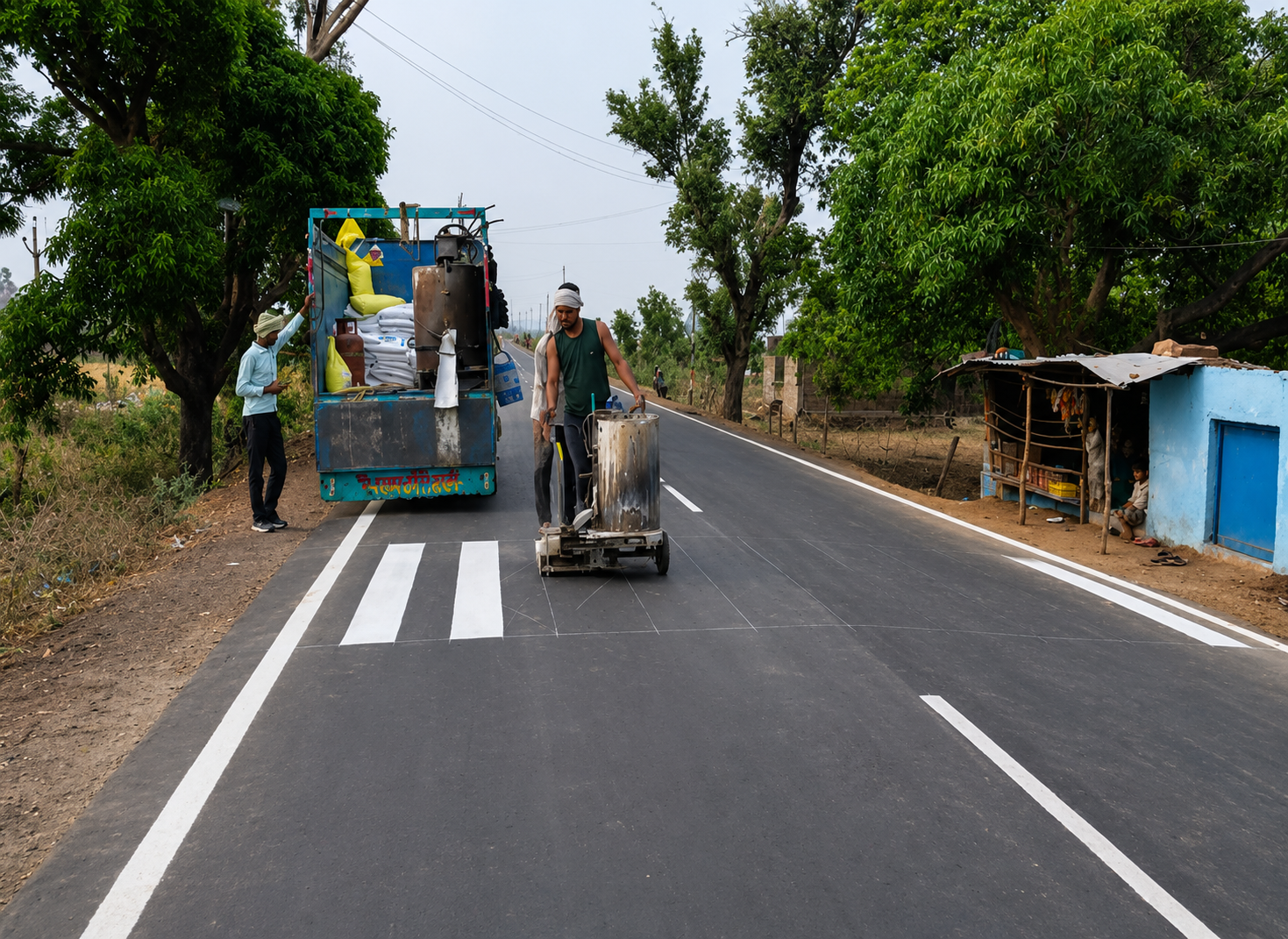 Pavement laying